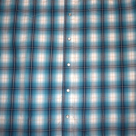 Stetson Blue Plaid Snap Front Long Sleeve Shirt Sz‎ 2XL - Picture 3 of 5